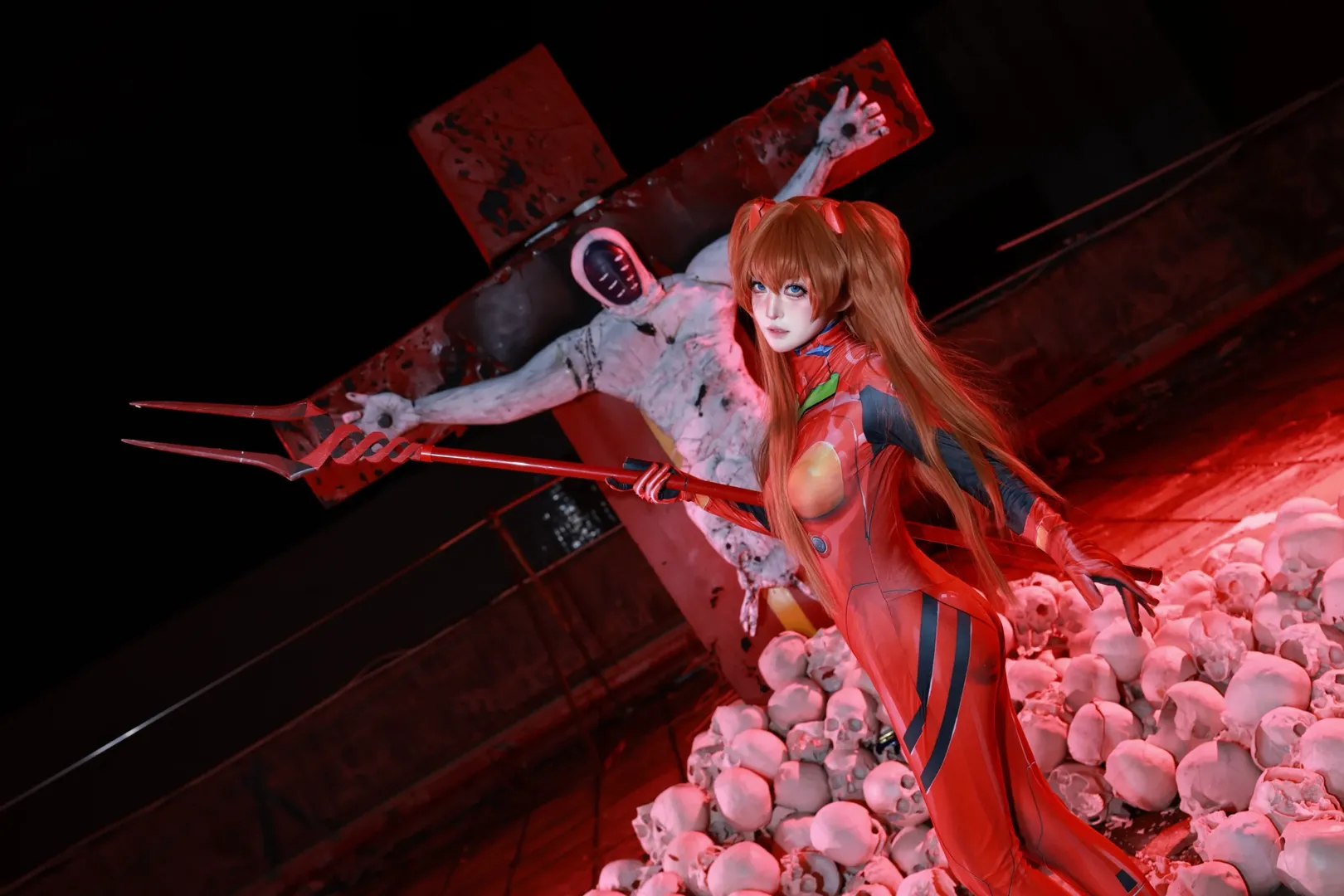 明日香cos, 新世纪福音战士, cosplay正片, eva, 红色战斗服 - 第5张