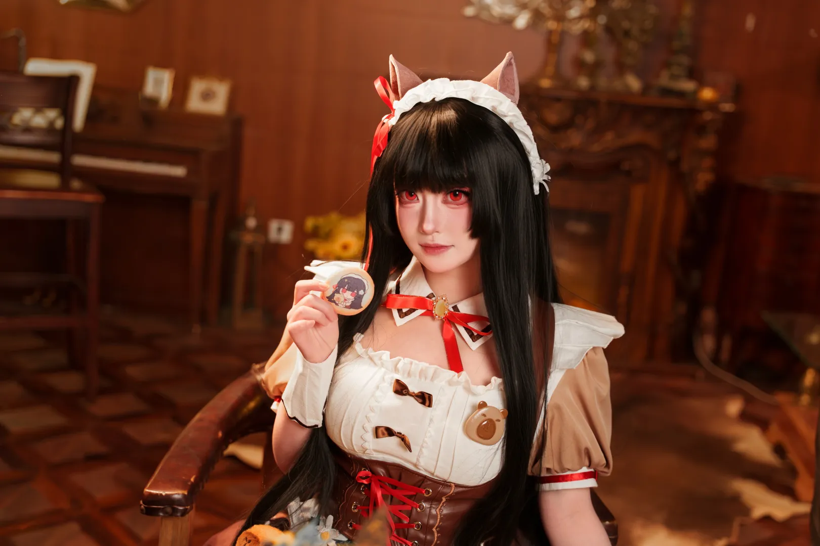 鸣潮, 千咲cos, cosplay正片, 摄影棚分享, 女仆装cosplay - 第4张