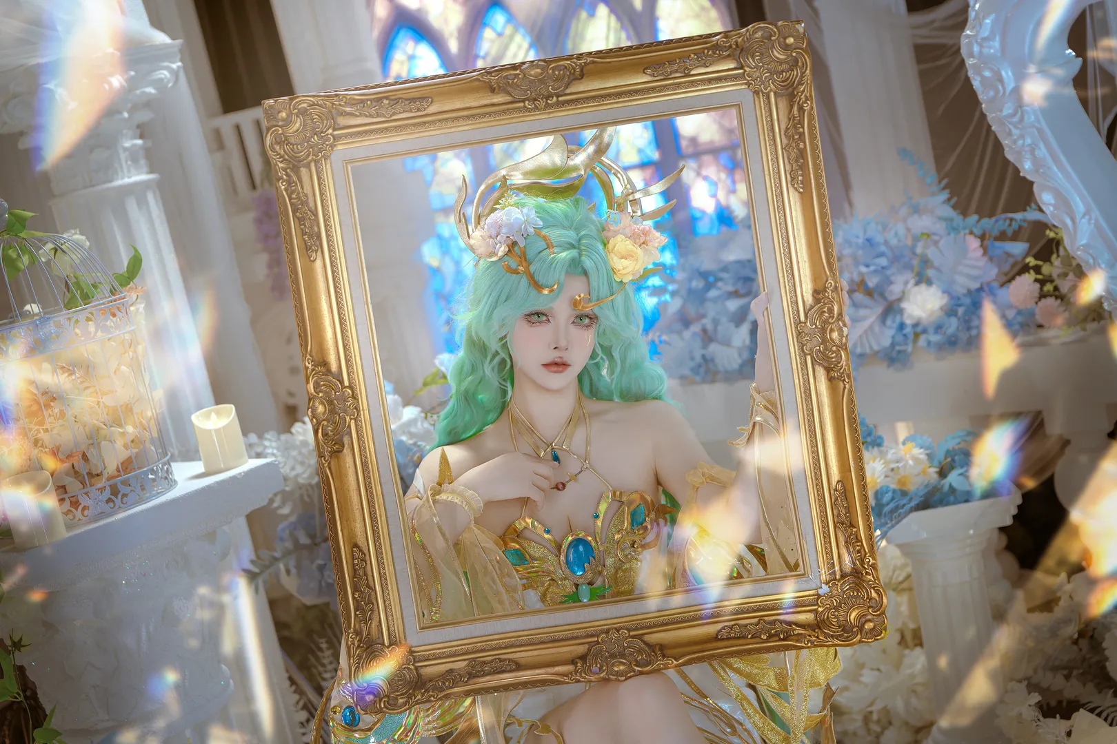 王者荣耀, 貂蝉cos, cosplay摄影, 穆夏风格, 新艺术美学 - 第4张