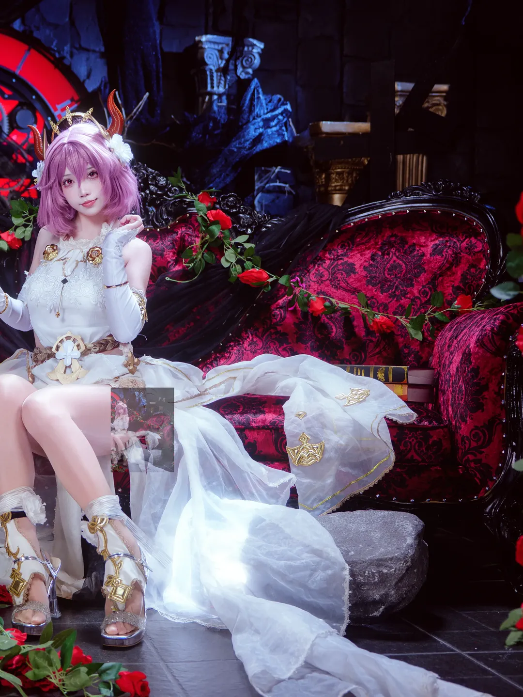 二次元cos, cosplay摄影, 哥特风写真, 龙姬古蕾雅cos, 碧蓝幻想 - 第2张