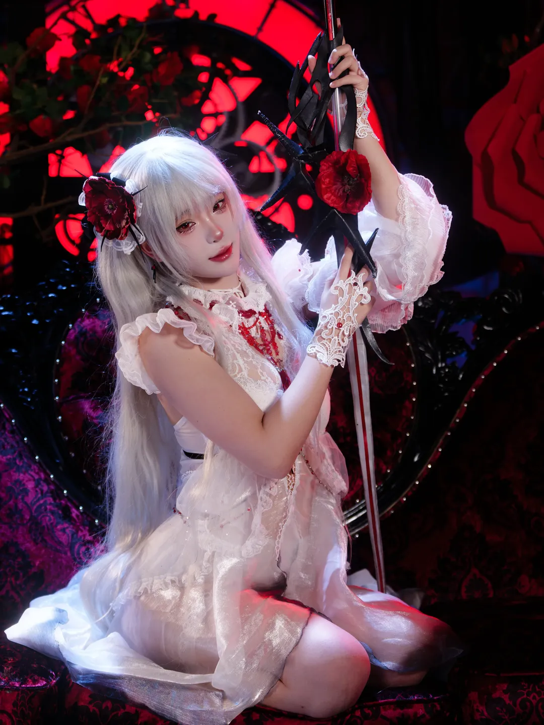 cosplay摄影, 无期迷途, 可可莉克cos, 暗黑哥特风, 银发红瞳 - 第10张