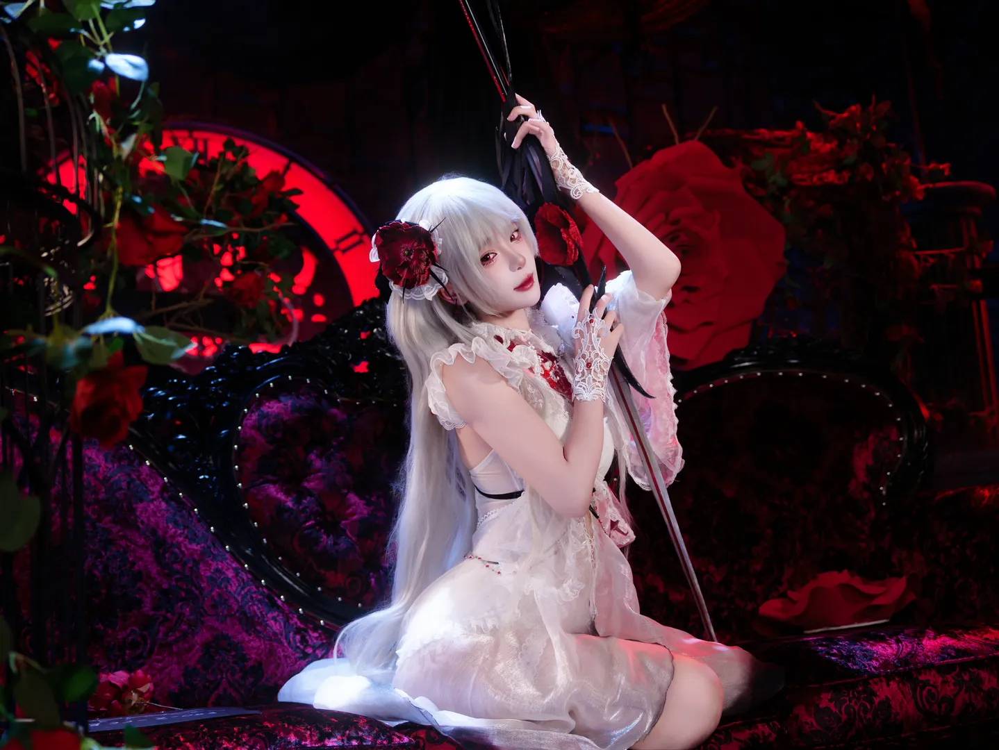 cosplay摄影, 无期迷途, 可可莉克cos, 暗黑哥特风, 银发红瞳 - 第11张