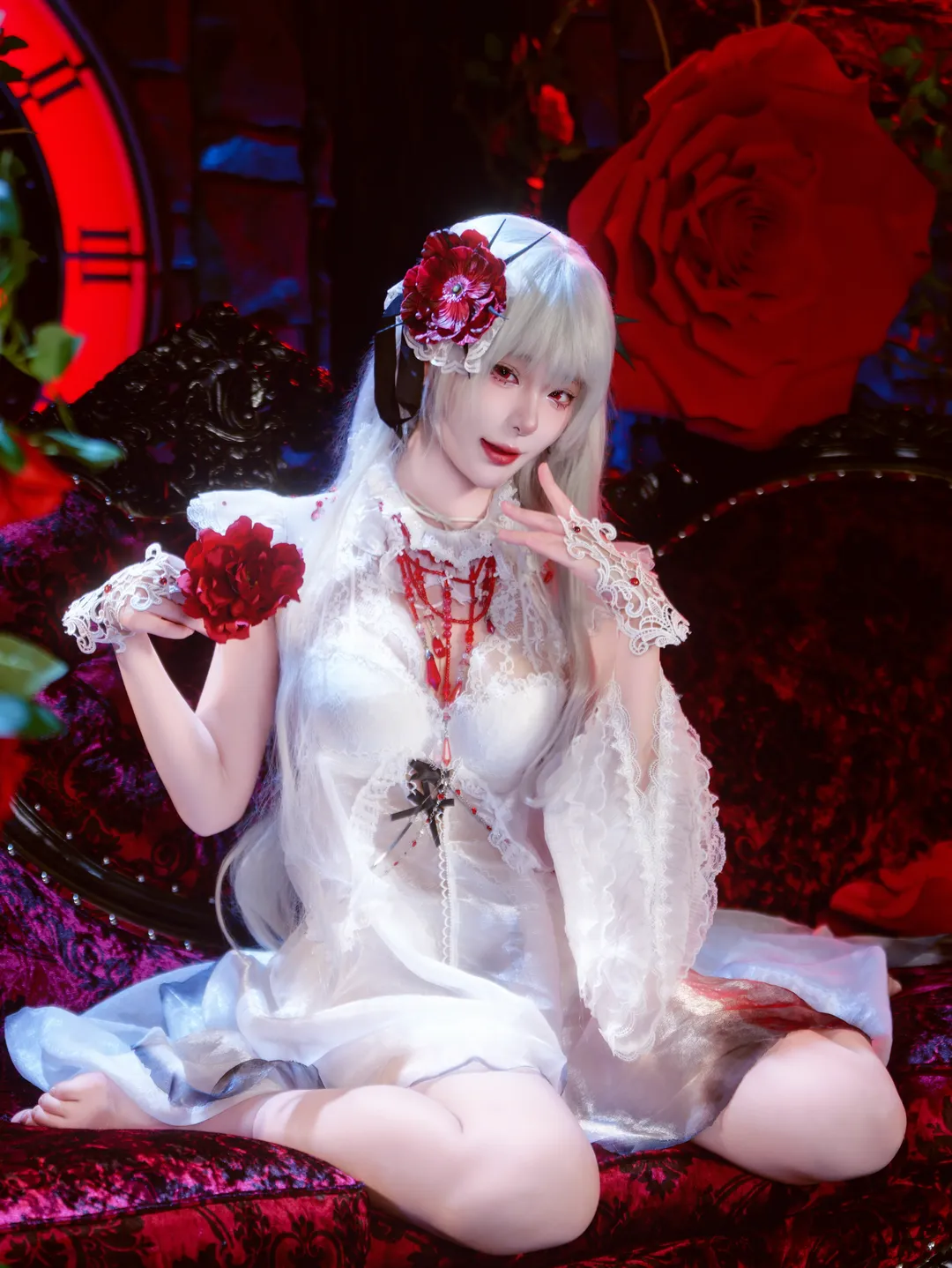cosplay摄影, 无期迷途, 可可莉克cos, 暗黑哥特风, 银发红瞳 - 第2张