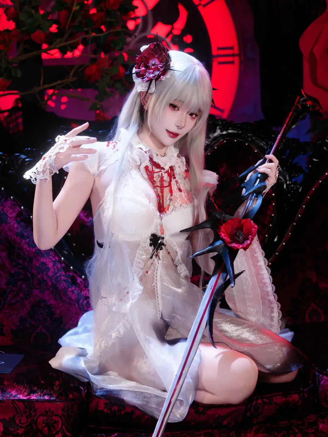 cosplay摄影, 无期迷途, 可可莉克cos, 暗黑哥特风, 银发红瞳 - 第5张