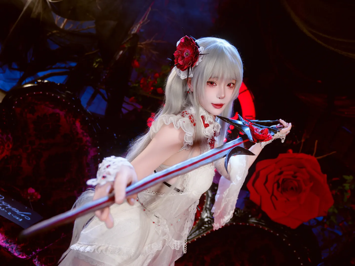 cosplay摄影, 无期迷途, 可可莉克cos, 暗黑哥特风, 银发红瞳 - 第6张