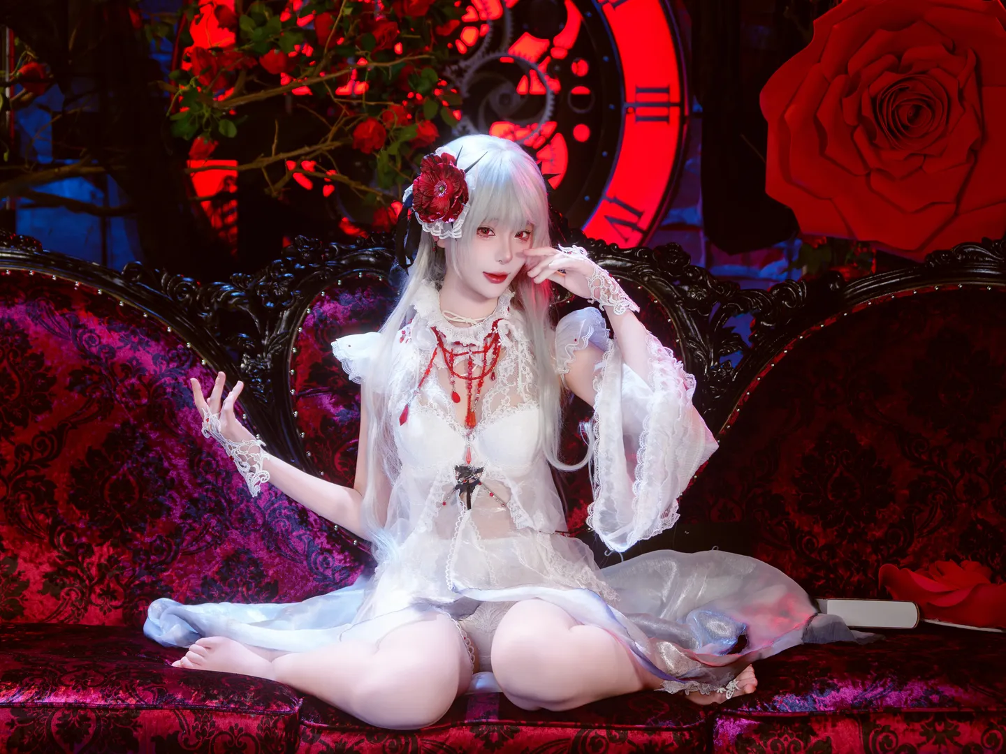 cosplay摄影, 无期迷途, 可可莉克cos, 暗黑哥特风, 银发红瞳 - 第9张