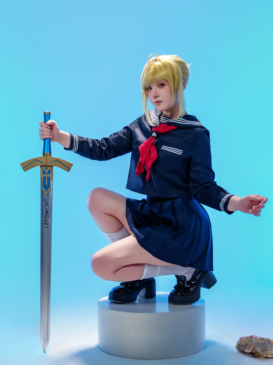 阿尔托莉雅cos, Fate, JK制服, 二次元cos, 吾王 - 第2张