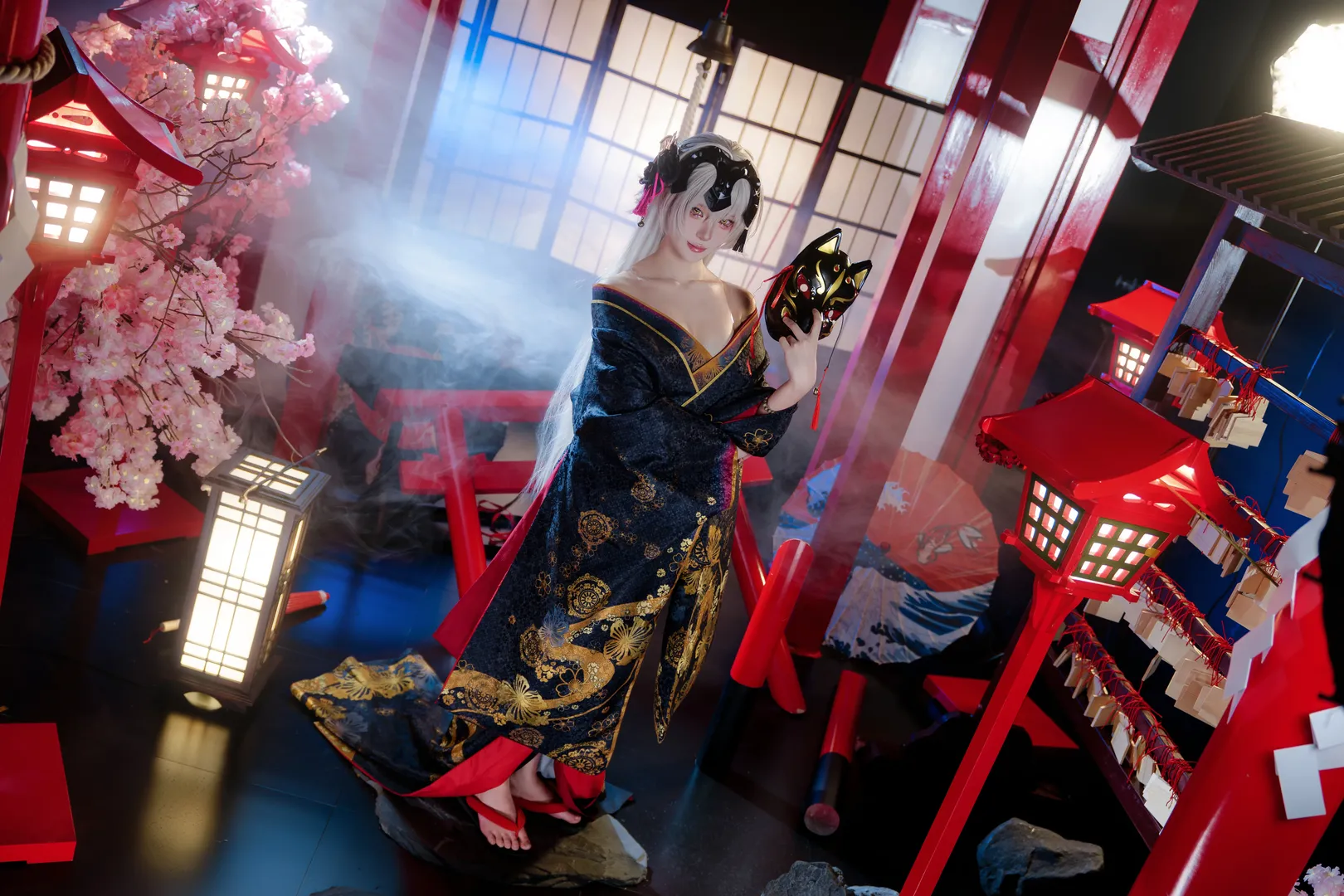 二次元摄影, FGO, 氛围感写真, 黑贞德cos, 和风花魁 - 第3张