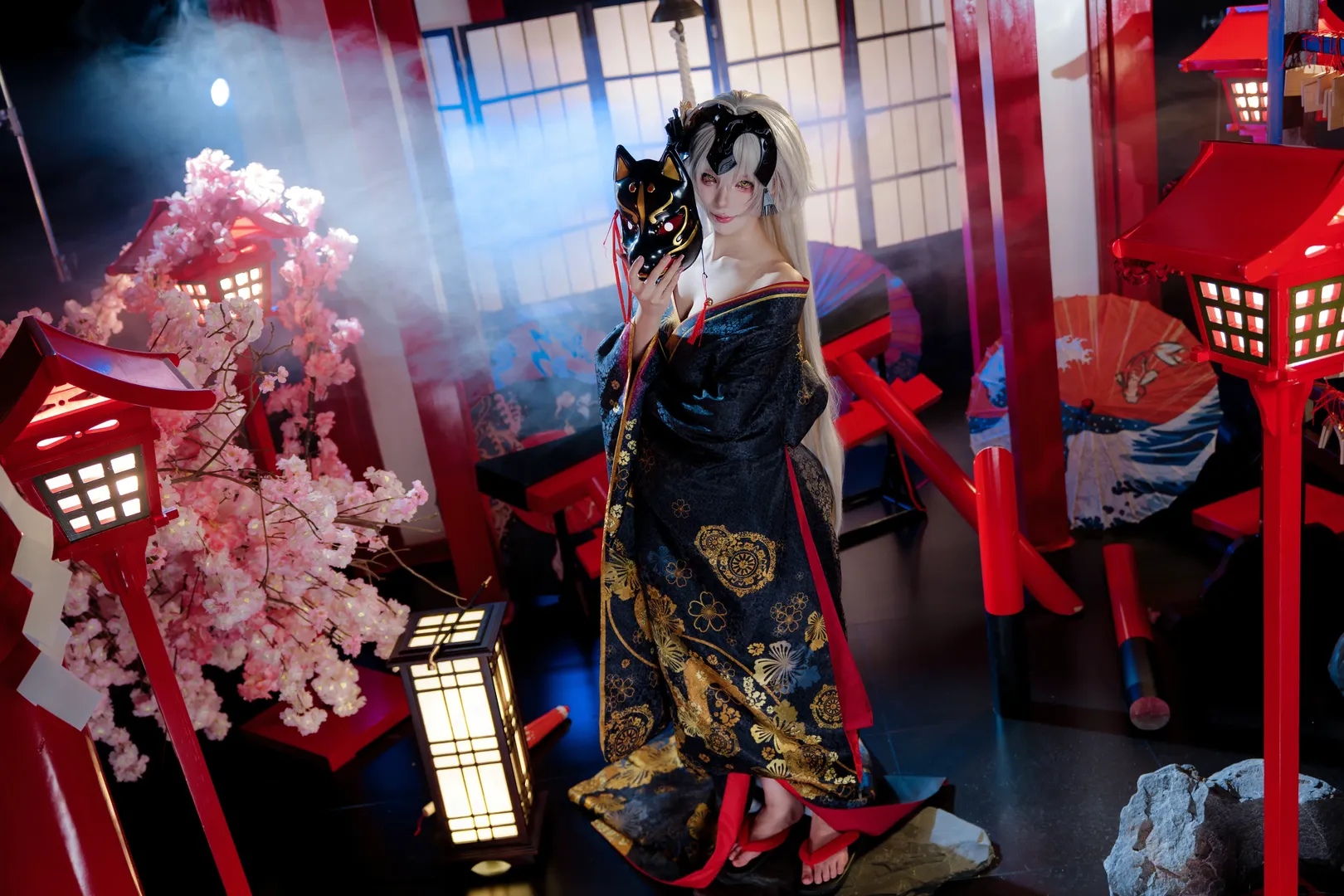 二次元摄影, FGO, 氛围感写真, 黑贞德cos, 和风花魁 - 第4张