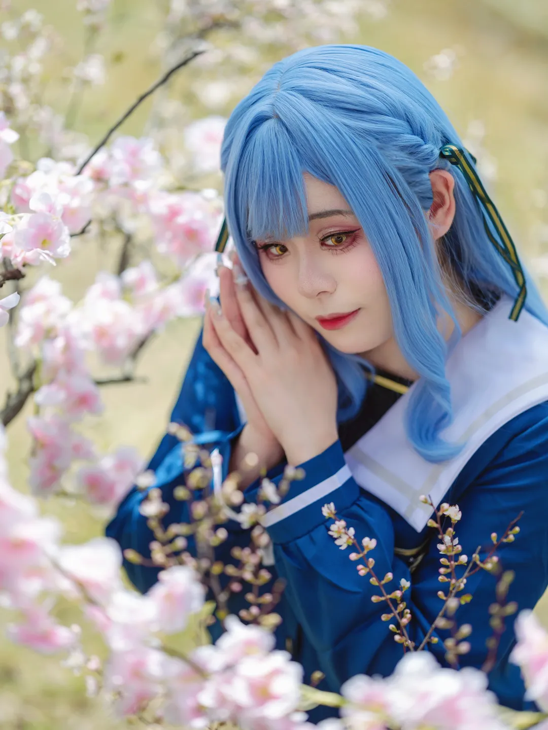 丰川祥子cos, 二次元cosplay, 樱花外景, MYGO, 水手服制服 - 第1张