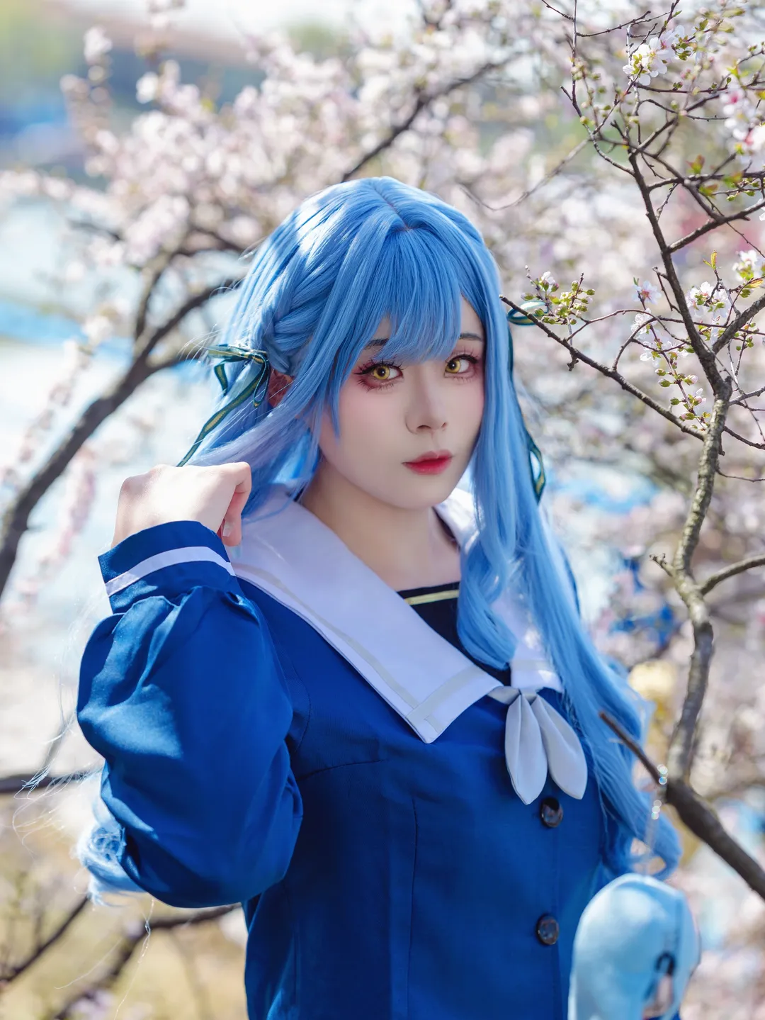 丰川祥子cos, 二次元cosplay, 樱花外景, MYGO, 水手服制服 - 第10张