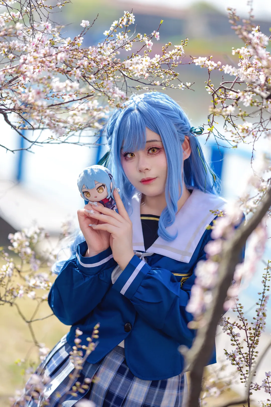 丰川祥子cos, 二次元cosplay, 樱花外景, MYGO, 水手服制服 - 第3张