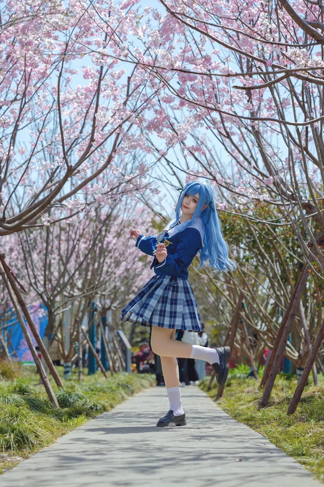 丰川祥子cos, 二次元cosplay, 樱花外景, MYGO, 水手服制服 - 第6张