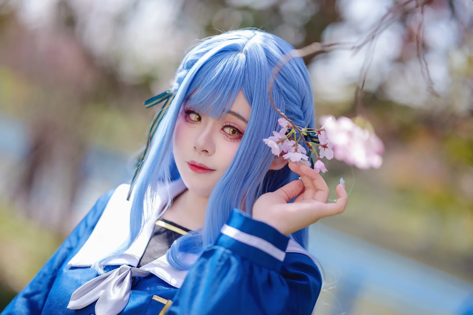 丰川祥子cos, 二次元cosplay, 樱花外景, MYGO, 水手服制服 - 第8张
