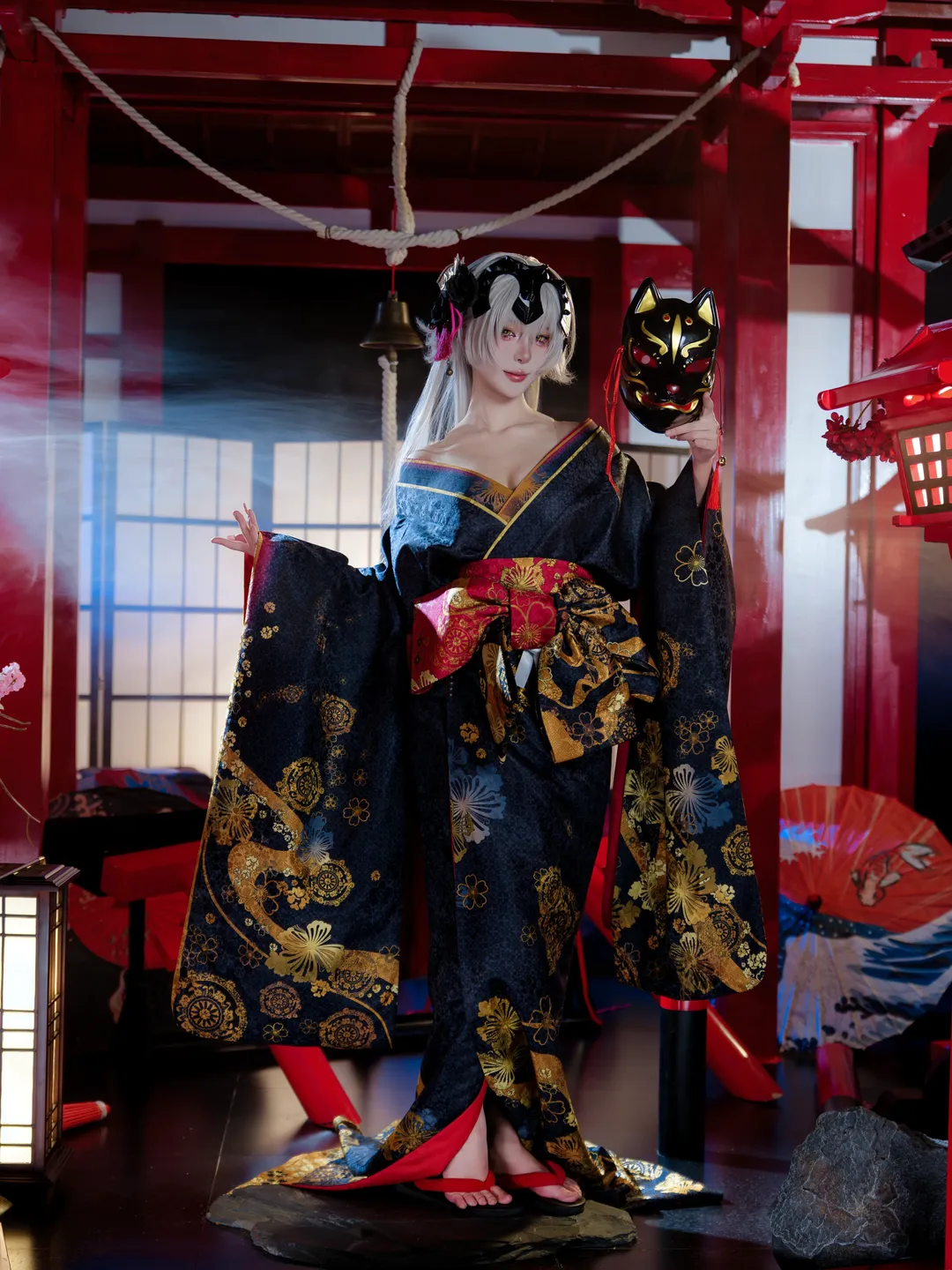 二次元撮影, Fate/Grand Order, ジャンヌ・ダルク（オルタ）コスプレ, コスプレ写真, 和風花魁 - 2枚目