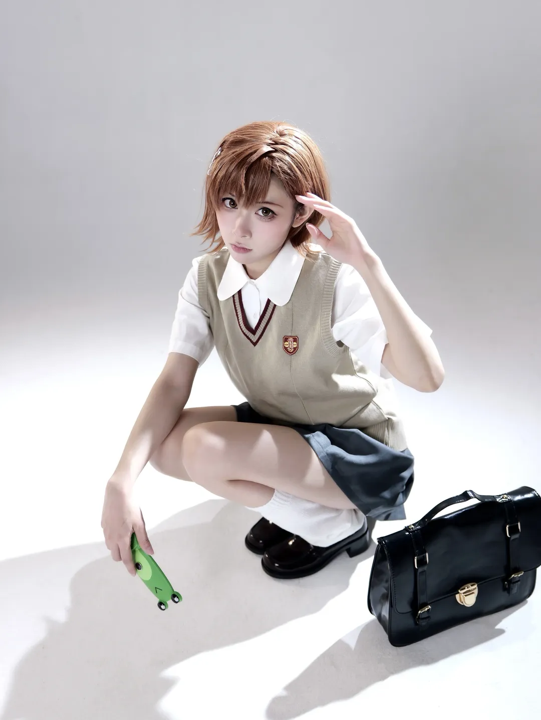 二次元cosplay, 某科学的超电磁炮, 御坂美琴cos, 漫展正片, 常盘台校服 - 第2张