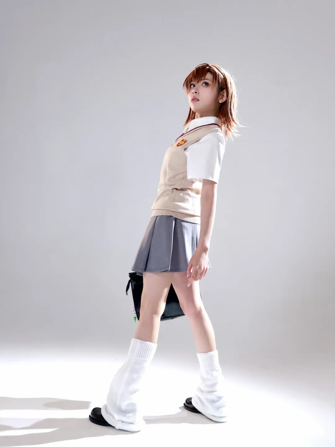二次元cosplay, 某科学的超电磁炮, 御坂美琴cos, 漫展正片, 常盘台校服 - 第5张