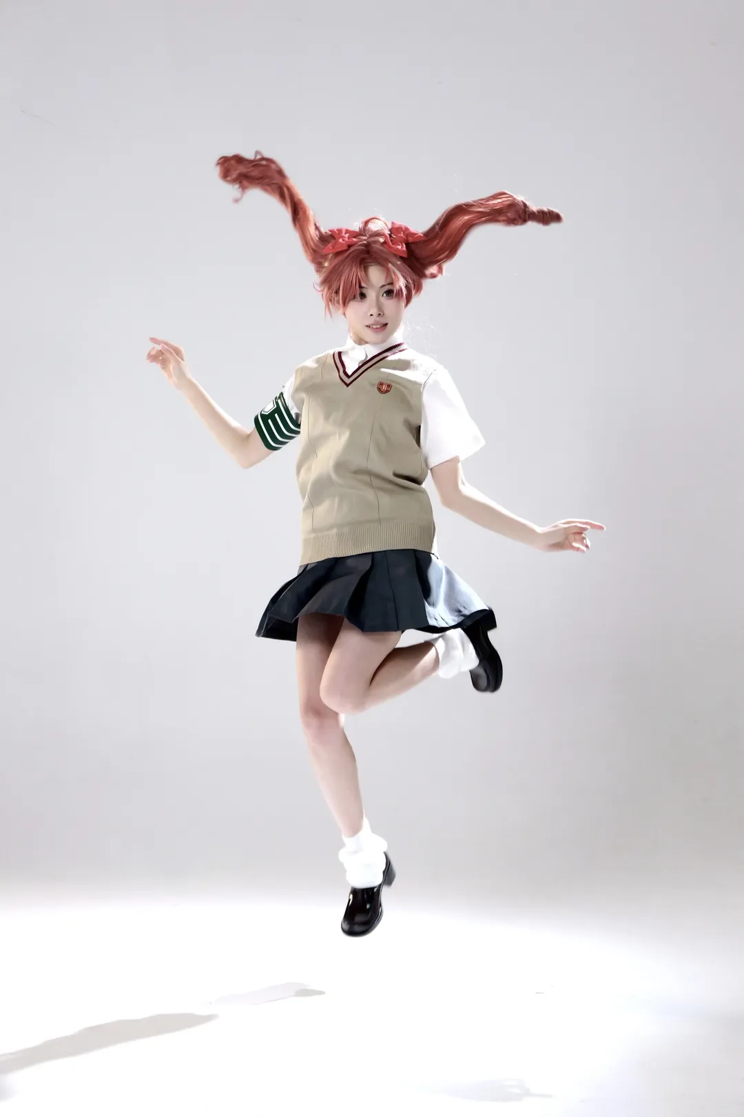 二次元cosplay, 某科学的超电磁炮, 御坂美琴cos, 漫展正片, 常盘台校服 - 第6张