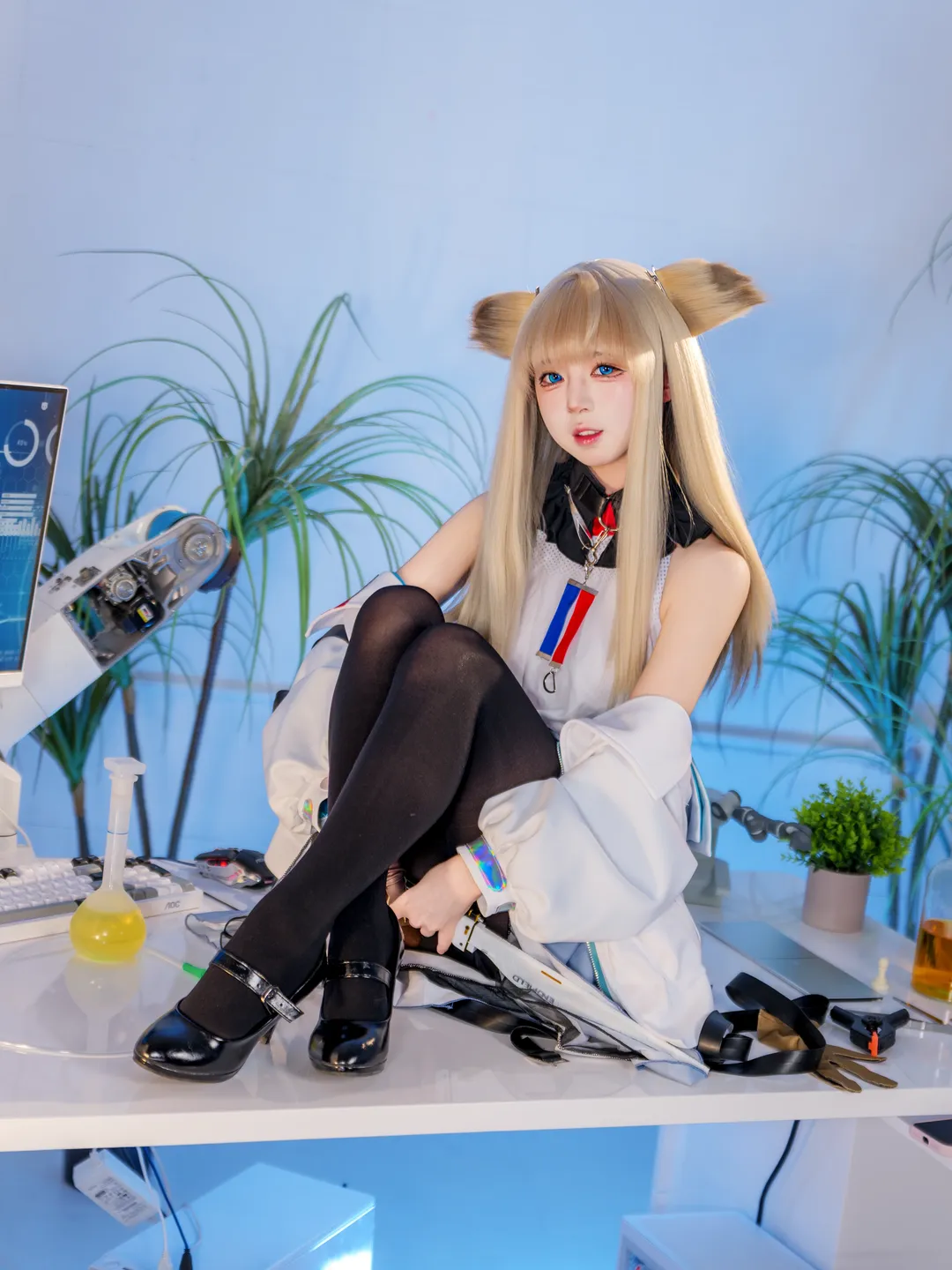 cosplay, 明日方舟终末地, 二次元cos, 黑丝穿搭, 佩丽卡cos