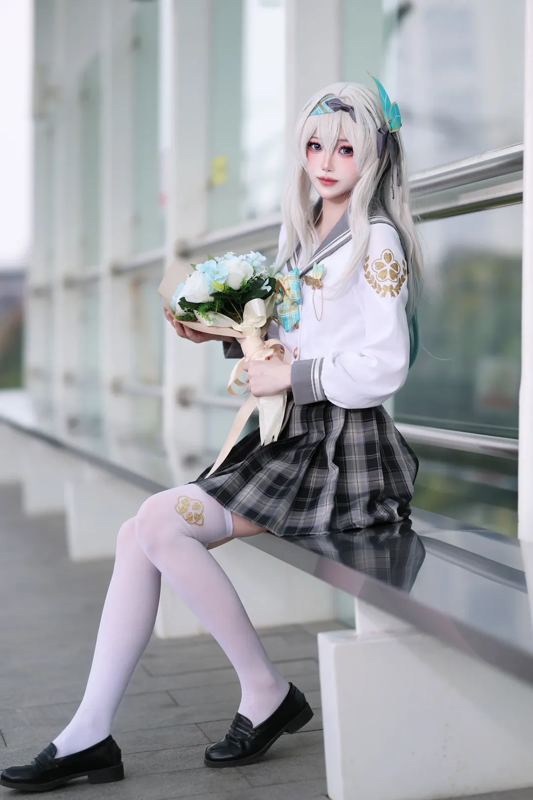 Anime-style photography, Honkai: Star Rail, Firefly cosplay, Spring Missive cosplay, Railway location shoot - Image 3