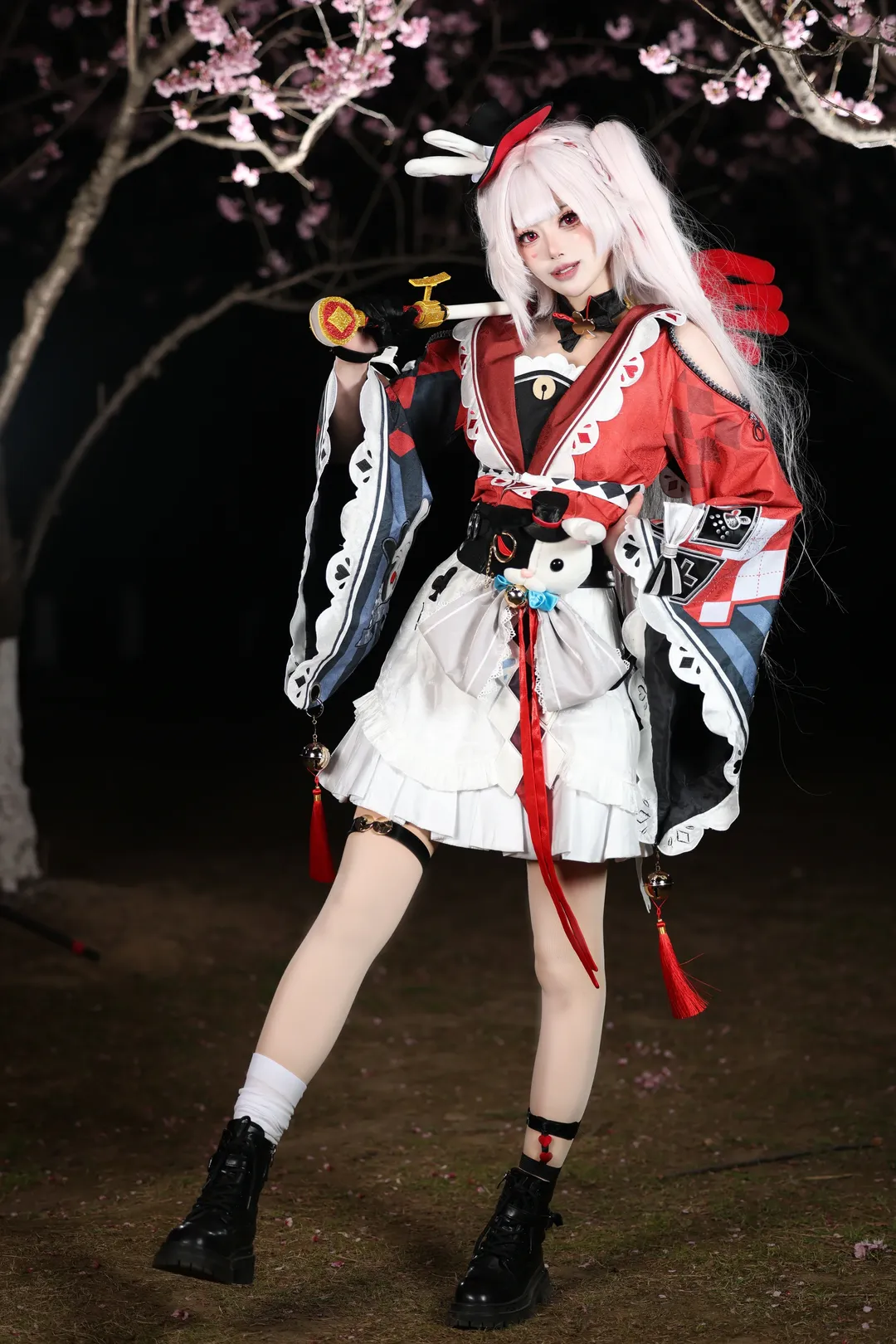 Honkai: Star Rail, Anime cosplay, Sparkle cosplay, Outdoor photography, Cherry Blossoms at Night cosplay