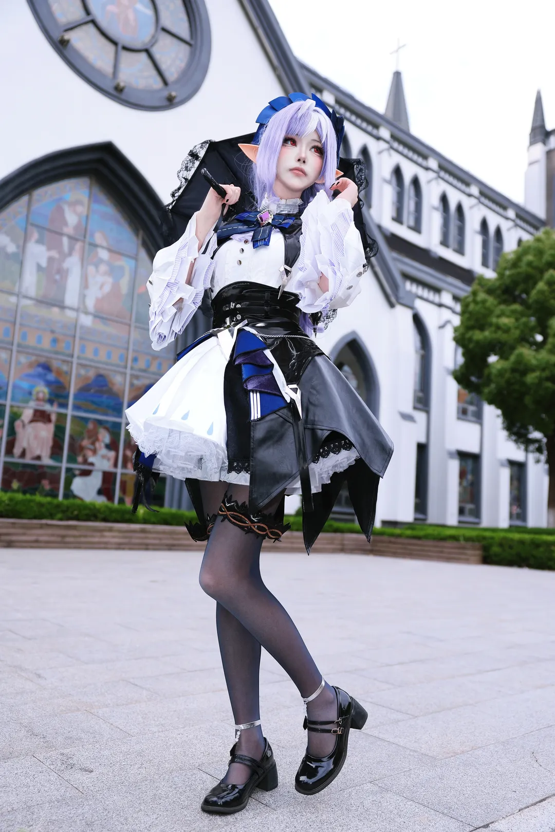 绝区零, 薇薇安cos, 哥特风cosplay, 精灵耳cos, 黑丝穿搭 - 第1张