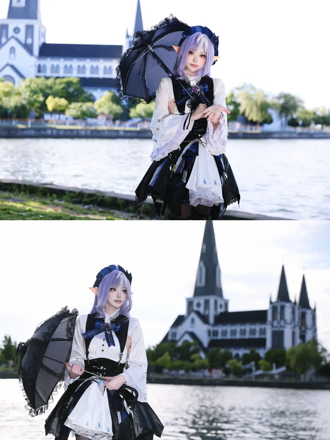 绝区零, 薇薇安cos, 哥特风cosplay, 精灵耳cos, 黑丝穿搭 - 第2张