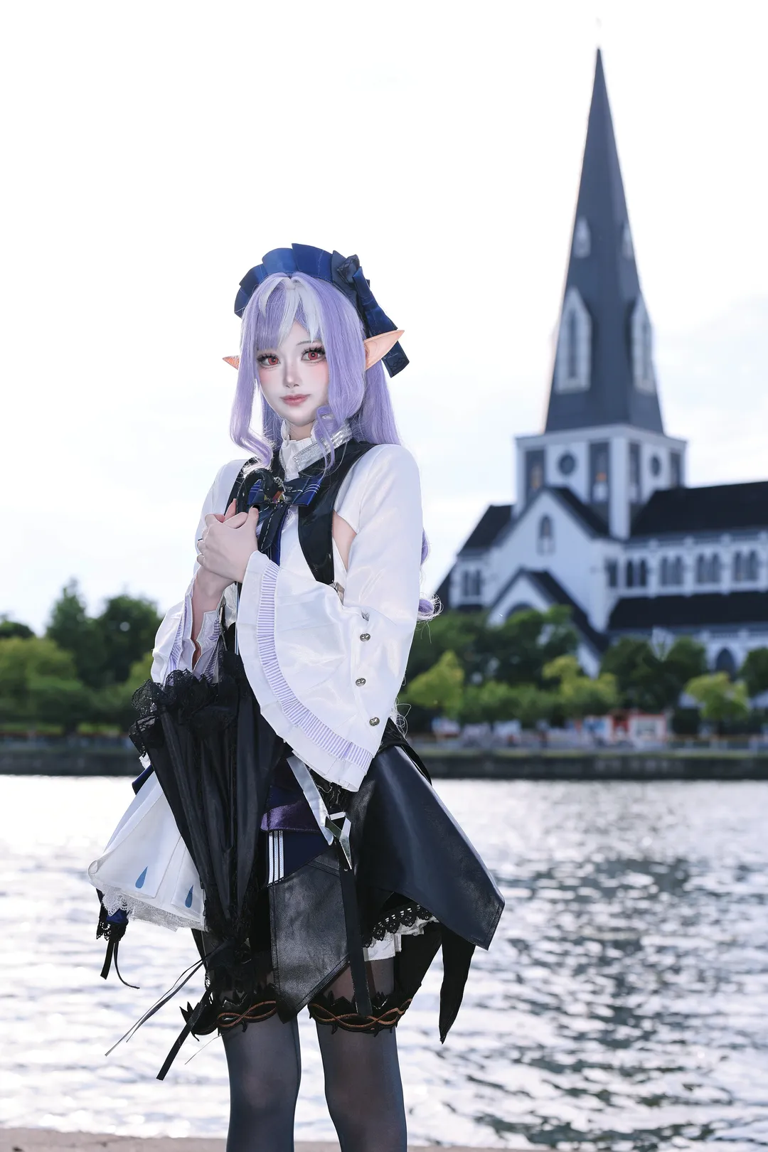 绝区零, 薇薇安cos, 哥特风cosplay, 精灵耳cos, 黑丝穿搭 - 第4张