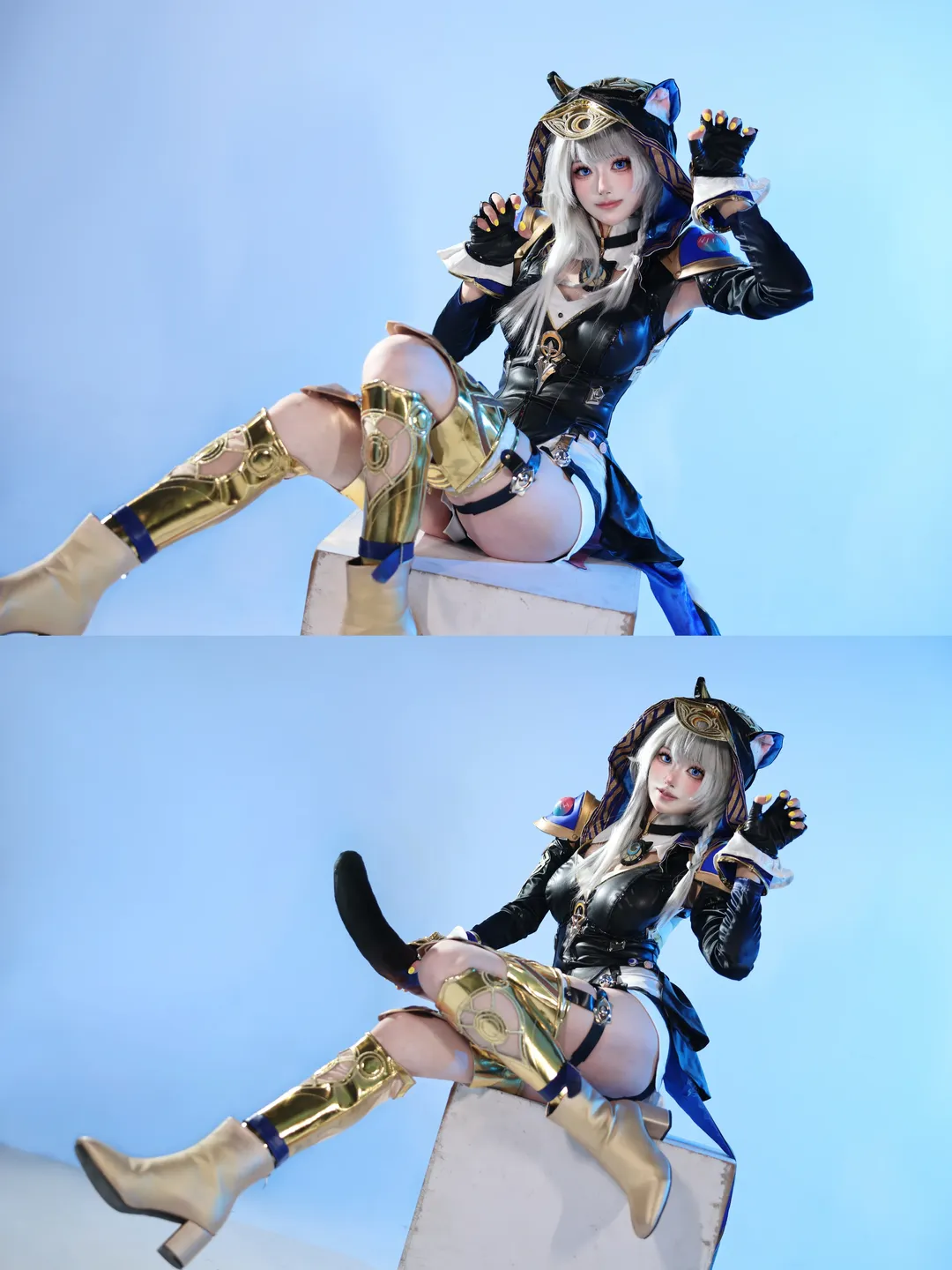 赛飞儿cos, 崩坏星穹铁道, 星穹铁道Cipher, 黑金皮甲cos, 兽耳少女cosplay - 第2张