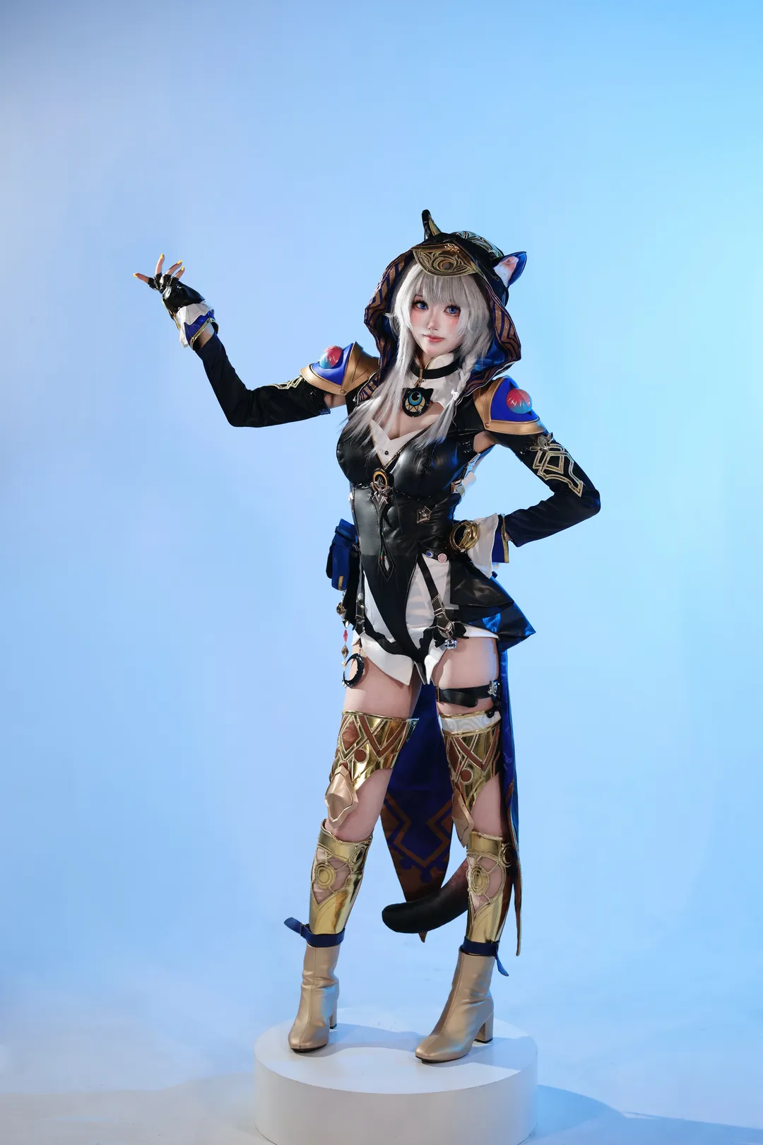 赛飞儿cos, 崩坏星穹铁道, 星穹铁道Cipher, 黑金皮甲cos, 兽耳少女cosplay - 第3张