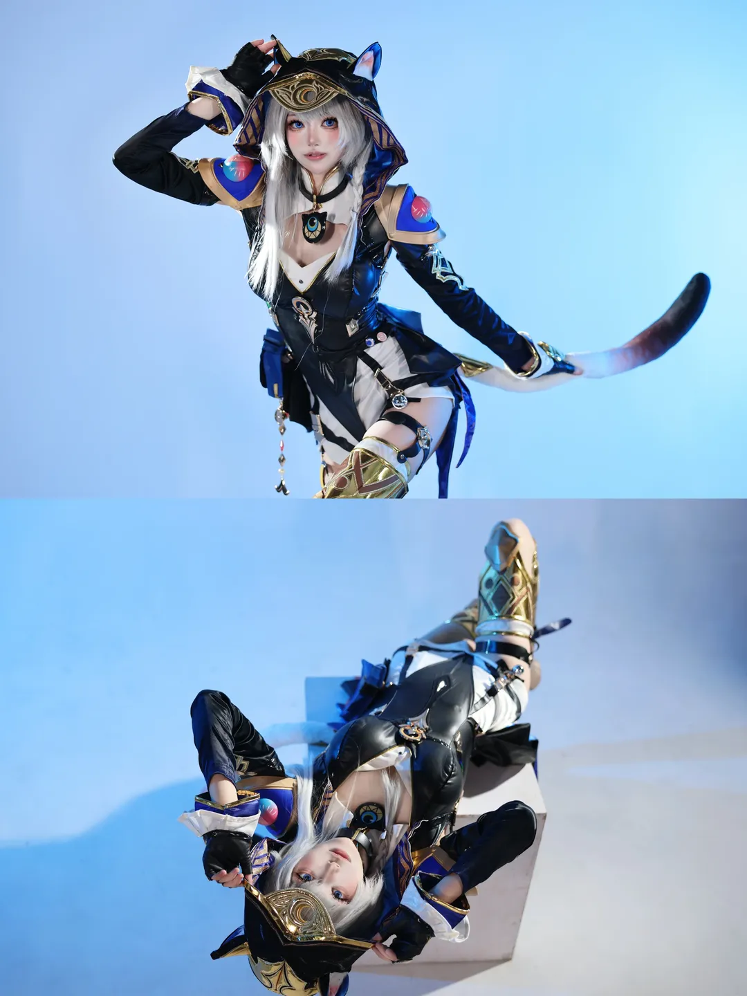 赛飞儿cos, 崩坏星穹铁道, 星穹铁道Cipher, 黑金皮甲cos, 兽耳少女cosplay - 第4张