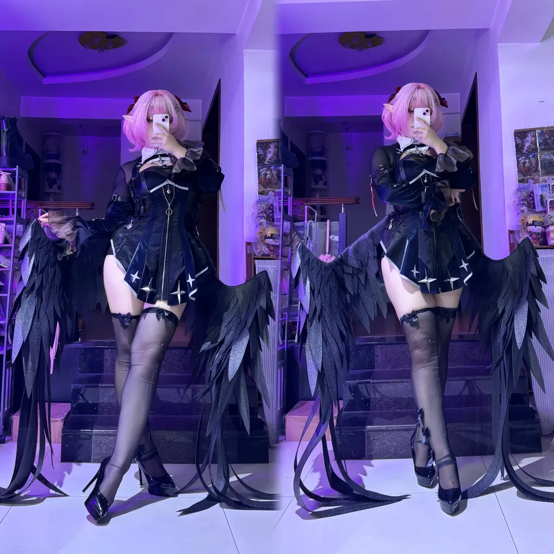 绝区零, 对镜自拍, cosplay试衣, 暗黑风格, 拉米尔cos - 第1张