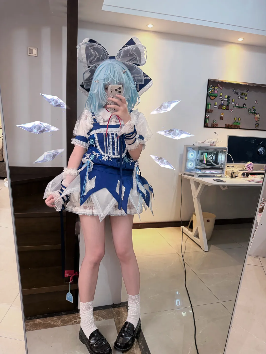 东方project, 洛丽塔洋装, 琪露诺cos, cosplay穿搭, 蓝发少女 - 第2张