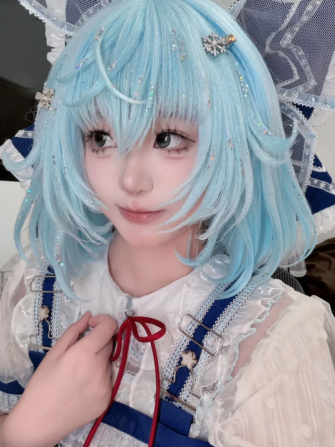 东方project, 洛丽塔洋装, 琪露诺cos, cosplay穿搭, 蓝发少女 - 第3张