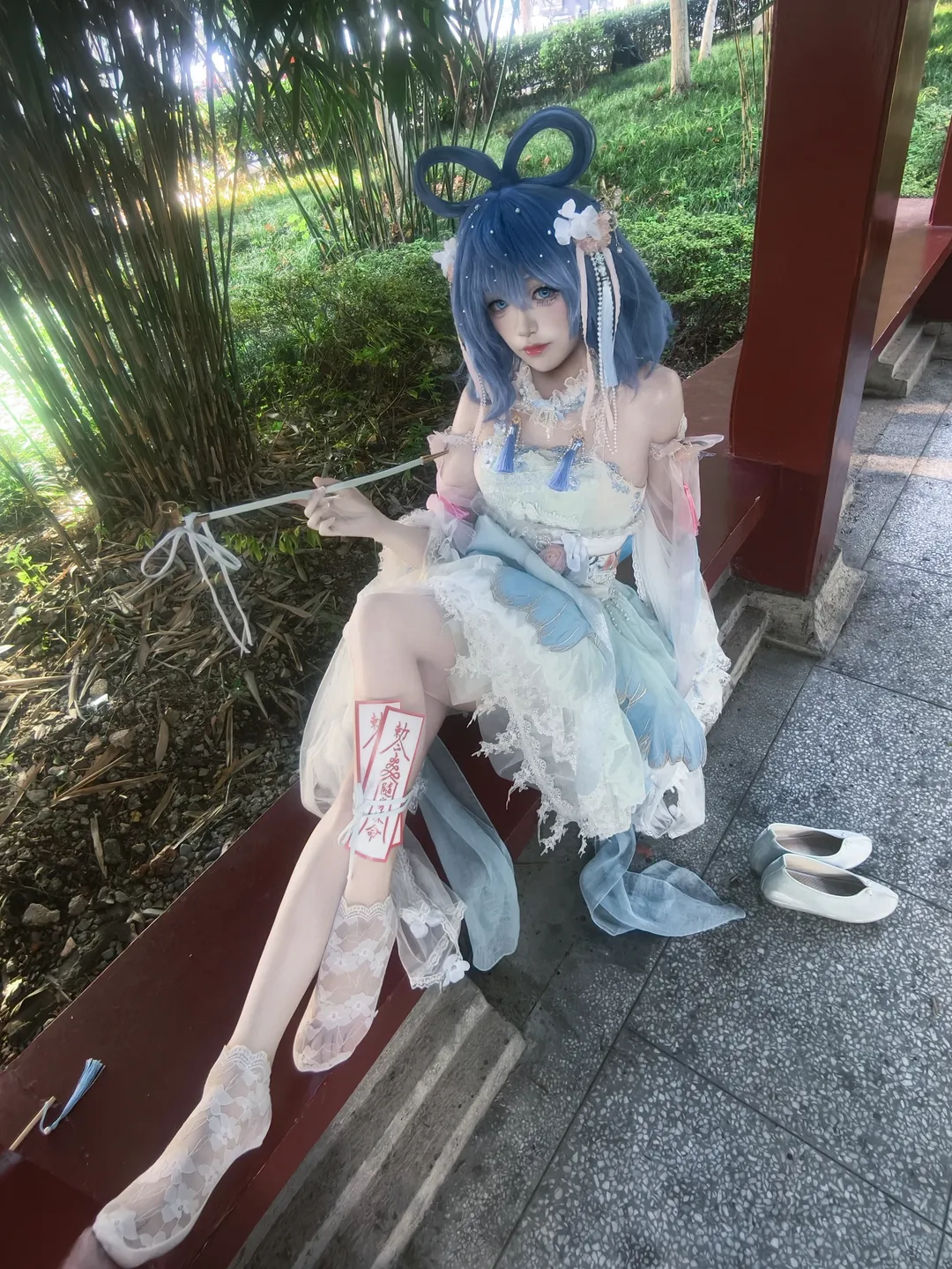 东方project, 户外摄影, 霍青娥cos, cosplay分享, 仙气穿搭