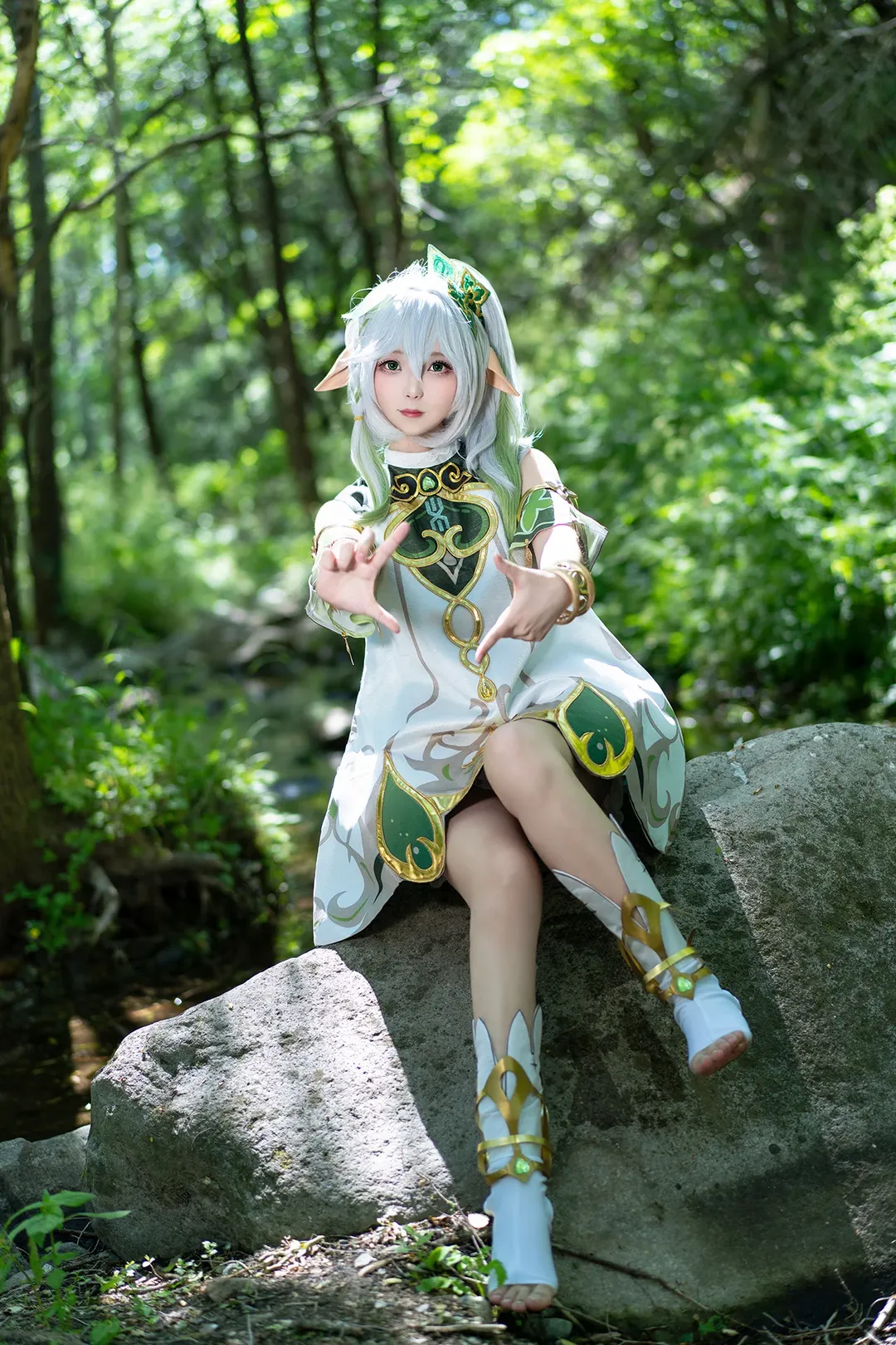 原神, 纳西妲cos, 精灵少女, 草神cosplay, 森林户外摄影 - 第2张