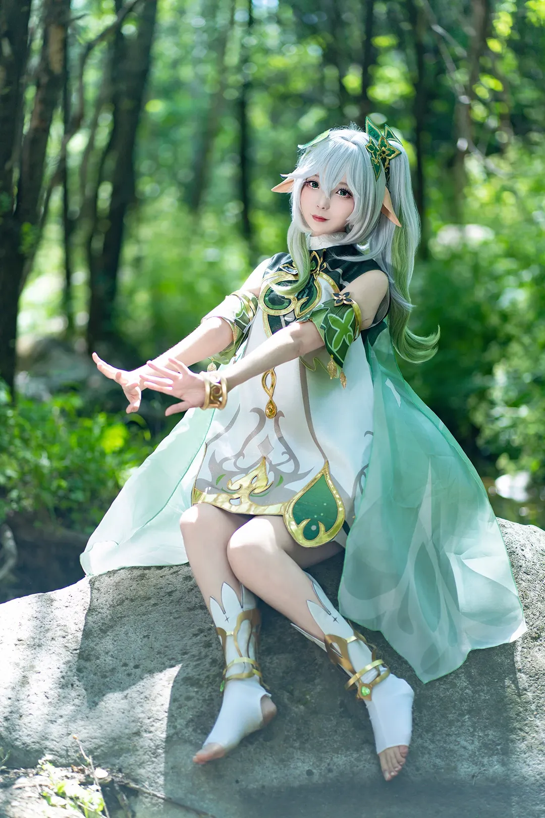 原神, 纳西妲cos, 精灵少女, 草神cosplay, 森林户外摄影 - 第4张
