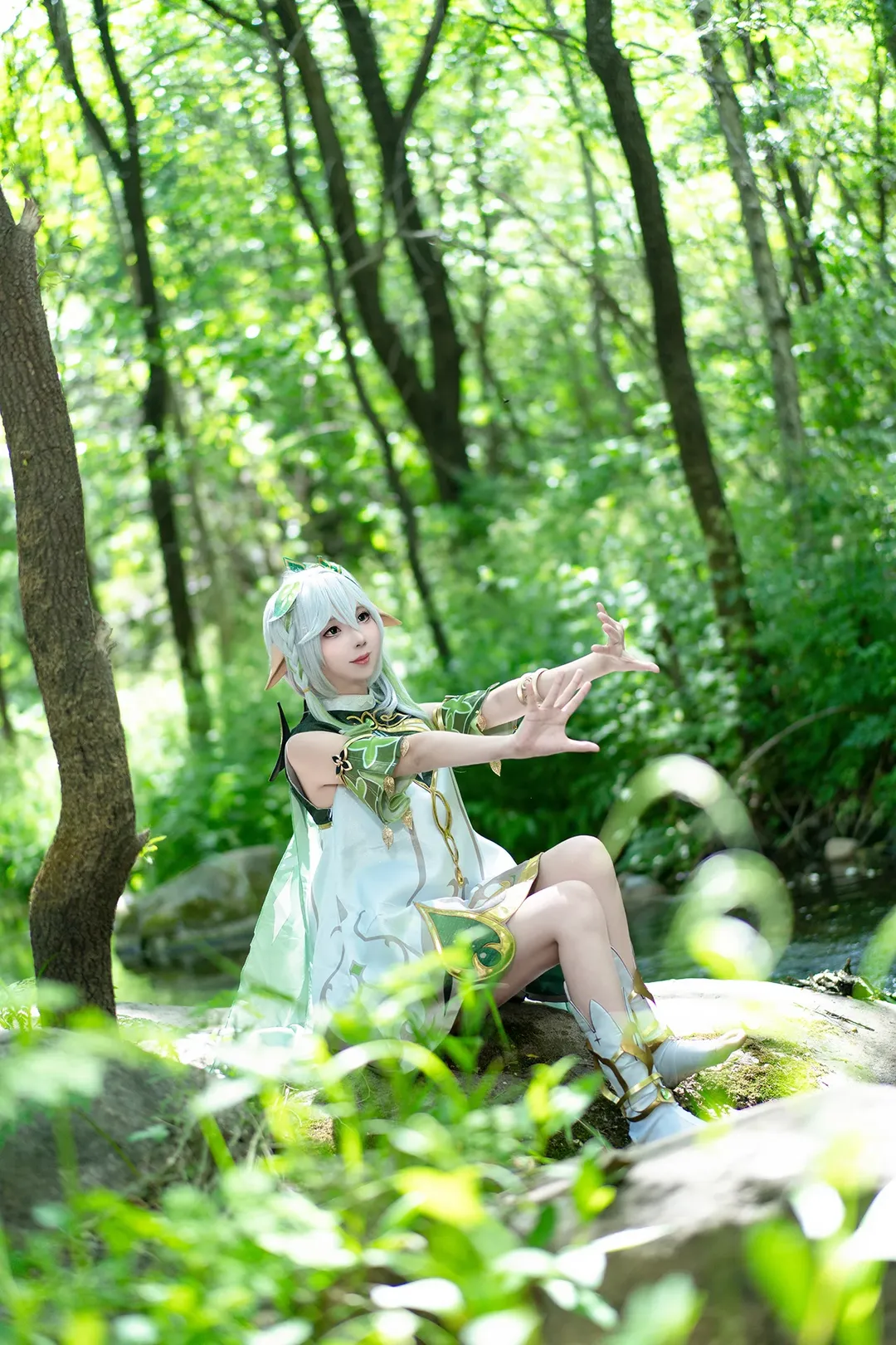 原神, 纳西妲cos, 精灵少女, 草神cosplay, 森林户外摄影 - 第5张