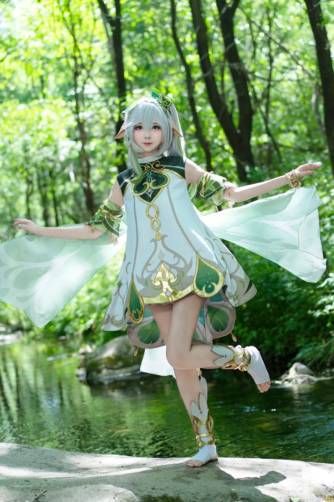原神, 纳西妲cos, 精灵少女, 草神cosplay, 森林户外摄影 - 第7张