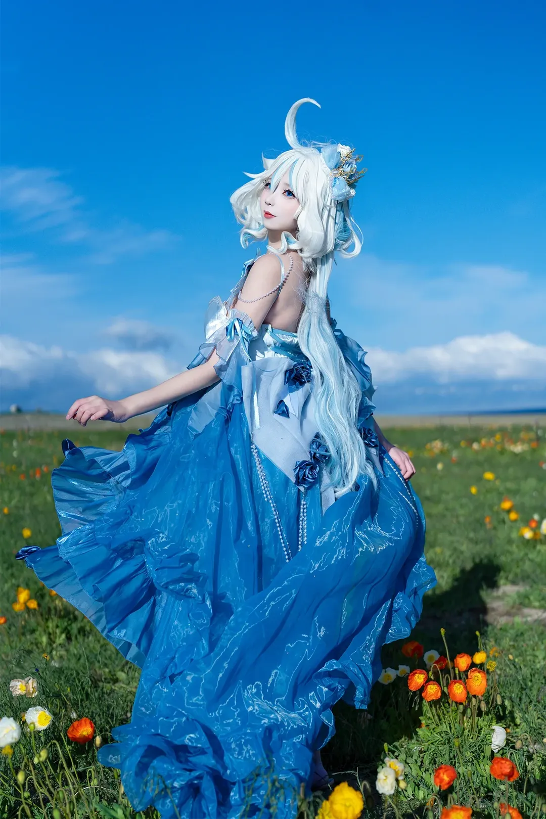 原神, 芙宁娜cos, 原神cosplay, 枫丹角色, 赛里木湖外景 - 第1张