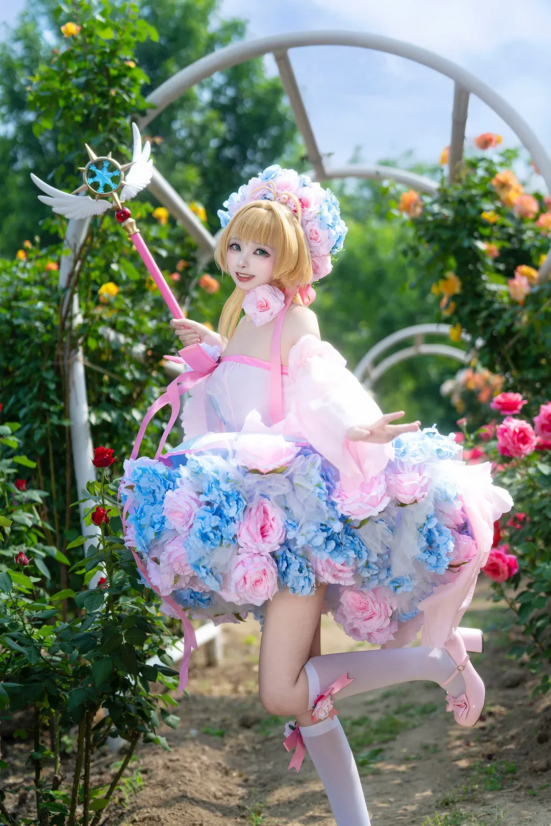 二次元cosplay, 木之本樱cos, 魔卡少女樱, 外景摄影, 小樱花仙子 - 第4张