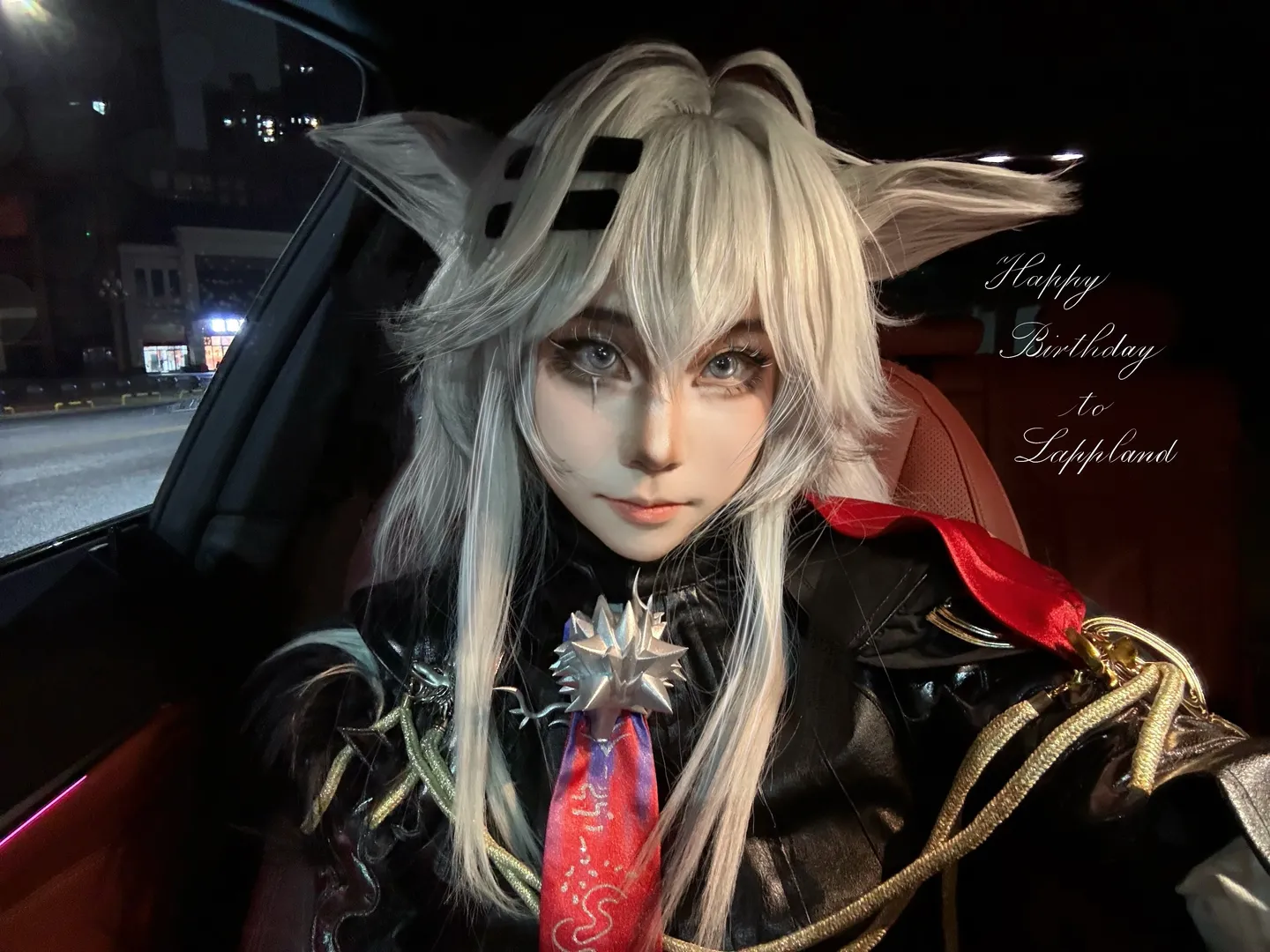 アークナイツ, 荒廃ラップランド コスプレ, ラップランドの誕生日, コスプレ自撮り, 板書練習 - 2枚目