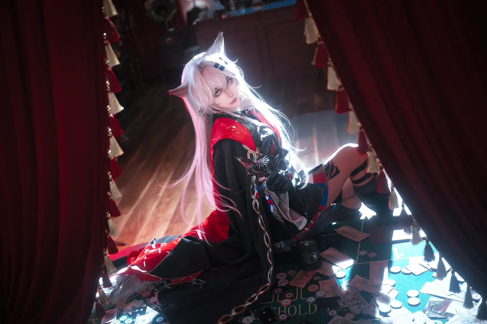 明日方舟, cosplay正片, 荒芜拉普兰德cos, 兽耳cos, 赌场主题