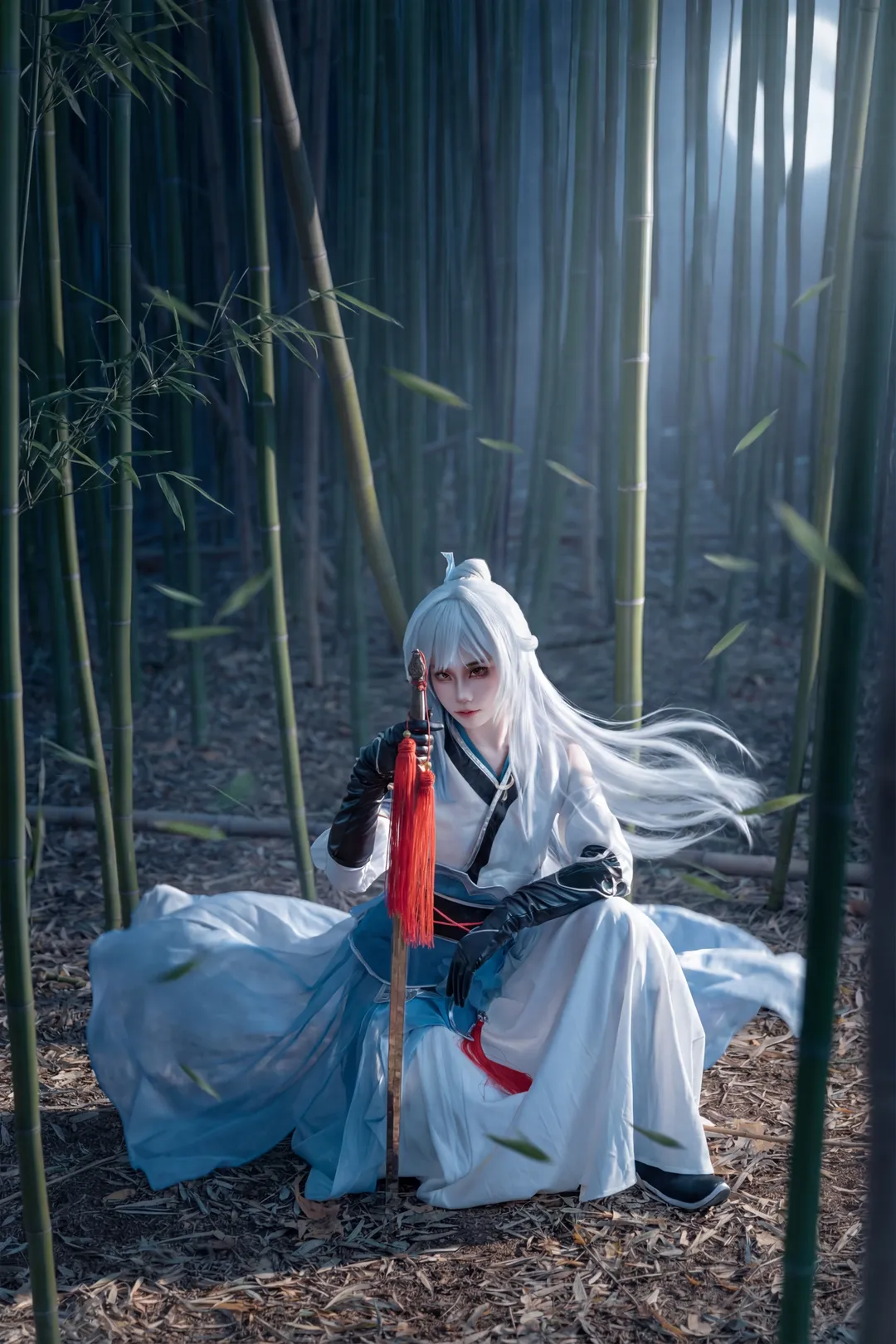 崩壞星穹鐵道, 古風cosplay, 鏡流cos, 竹林武俠風, 劍穗流蘇