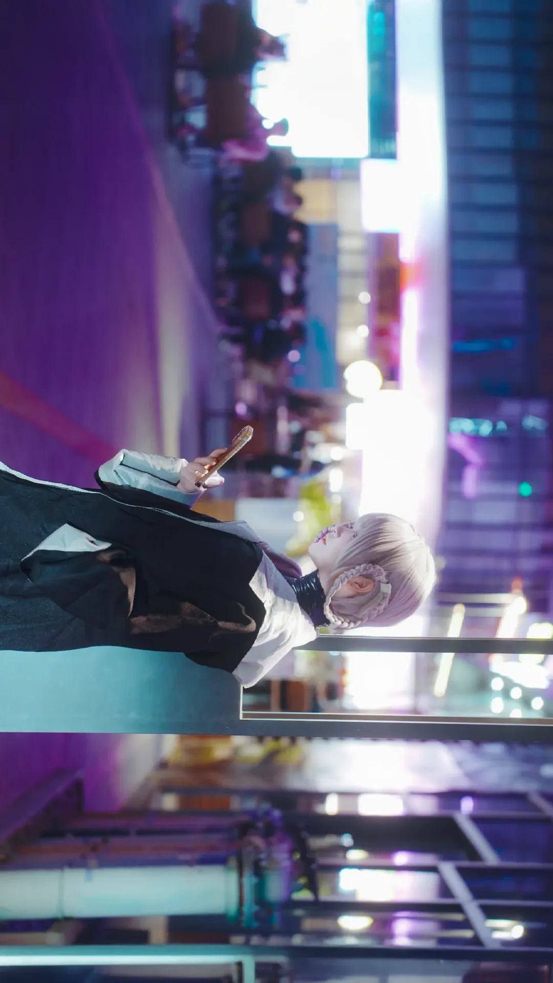 七草荠cos, 彻夜之歌, 深夜出片, 赛博霓虹夜景, 二次元Cosplay日常 - 第3张