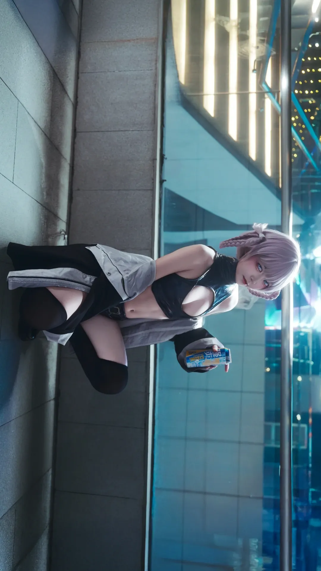 七草荠cos, 彻夜之歌, 深夜出片, 赛博霓虹夜景, 二次元Cosplay日常