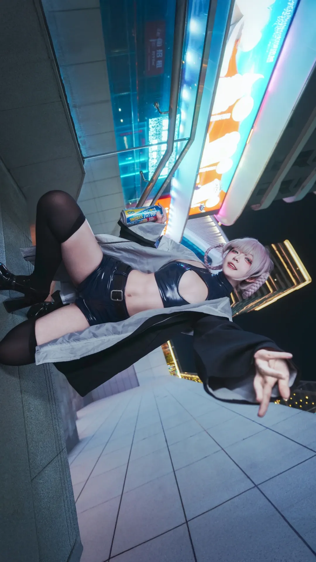 七草荠cos, 彻夜之歌, 深夜出片, 赛博霓虹夜景, 二次元Cosplay日常 - 第7张