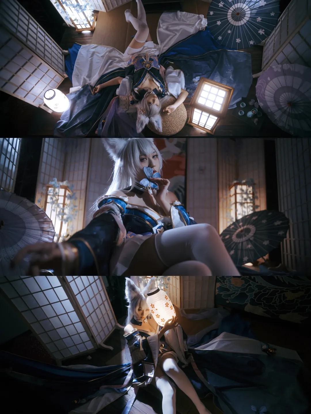 碧蓝航线cos, 狐耳少女, 和风写真, 棚拍光影, 白丝cos - 第1张