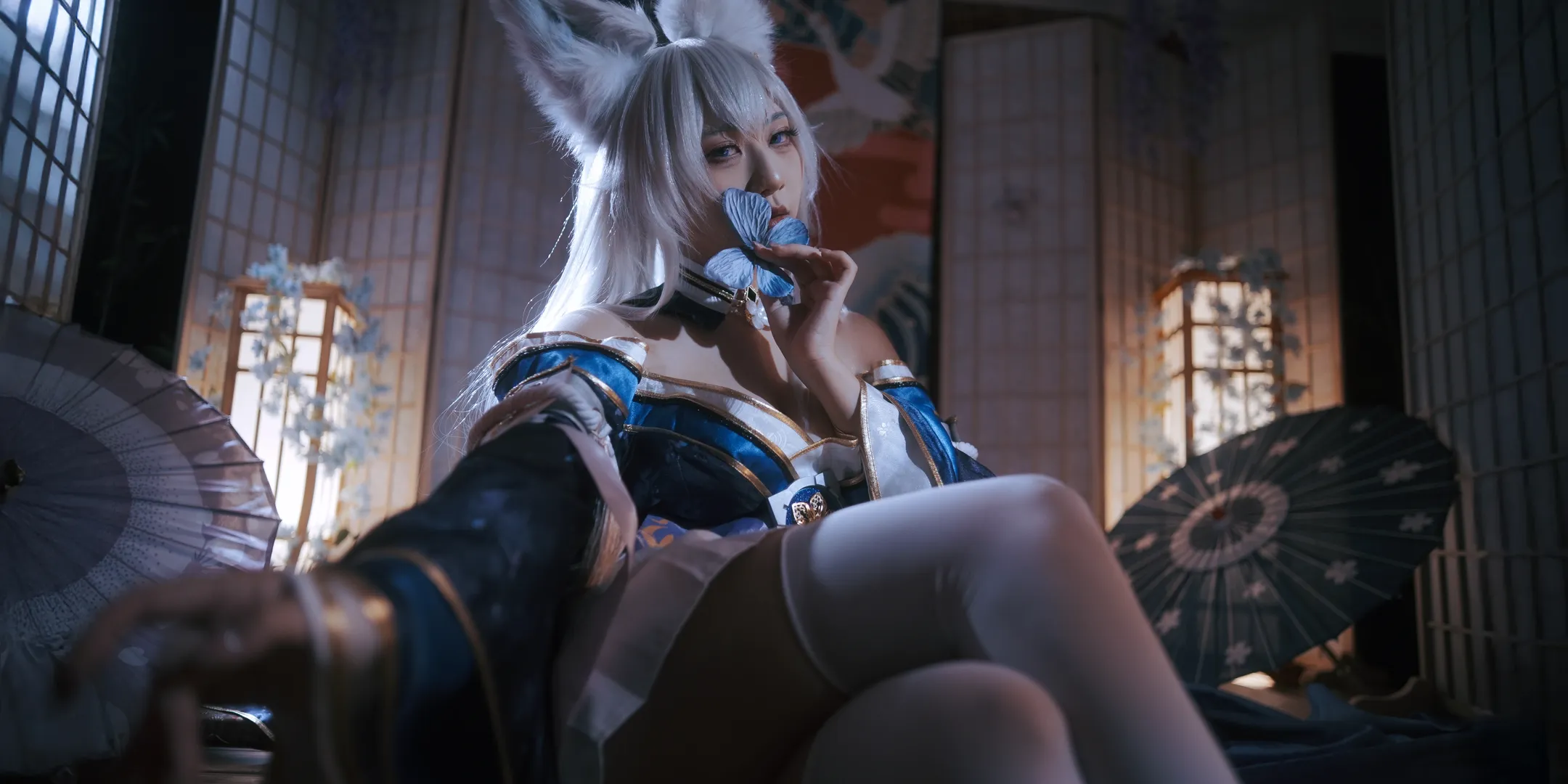 碧蓝航线cos, 狐耳少女, 和风写真, 棚拍光影, 白丝cos - 第5张