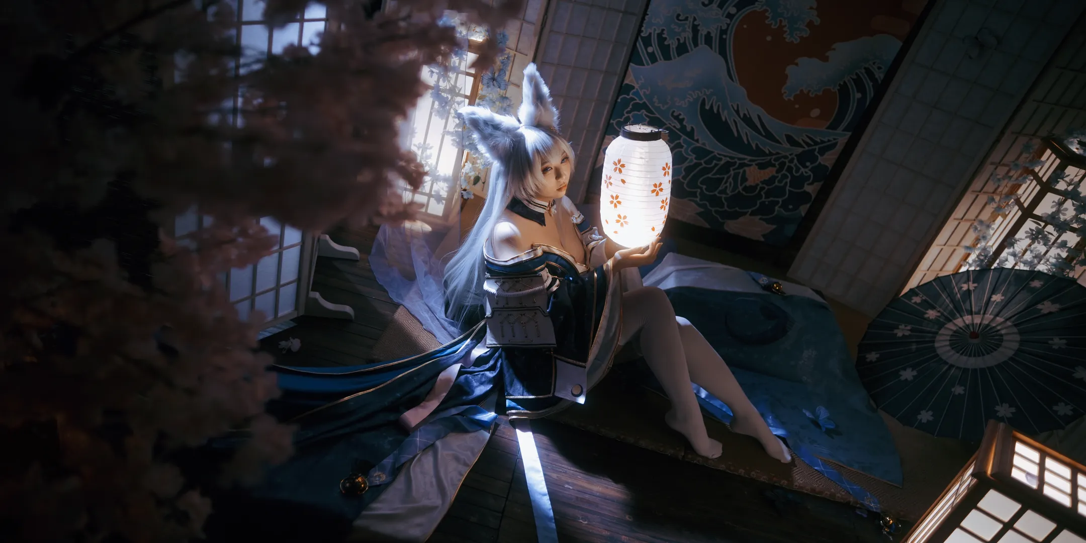 碧蓝航线cos, 狐耳少女, 和风写真, 棚拍光影, 白丝cos - 第9张